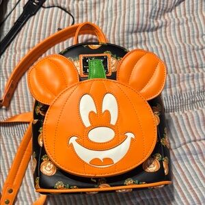 Loungefly Mickey Pumpkin Backpack - Orange and Black